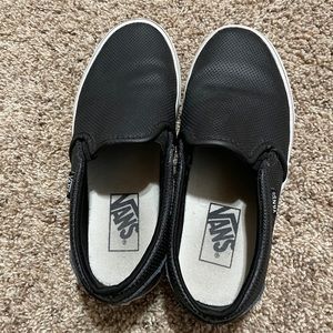 Leather Asher Slip On Vans
